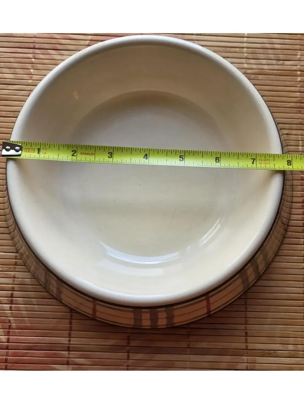Burberry Nova Ceramic Standard Dog Bowl Plaid Pattern Beige Black Red Gray